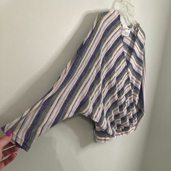 Sadie and Sage women’s small striped, spliced, knit sweater top - Picture 4 of 9